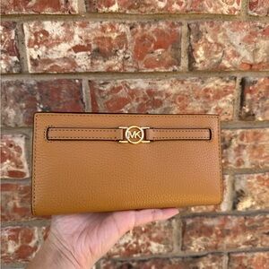 Michael Kors Gold Leather Snap Wallet